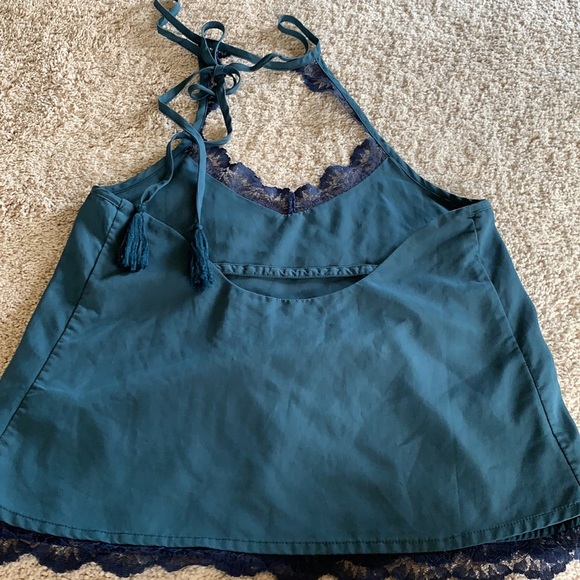 NWOT Jachs Girlfriend NY Lace Trim Halter Tank Top - Picture 6 of 6